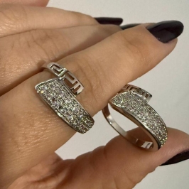 Anel Inspiração Versace Zircônias