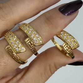 Anel Inspiração Versace Zircônias