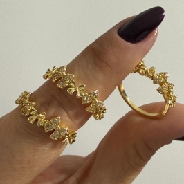 Anel Laços e Zircônias