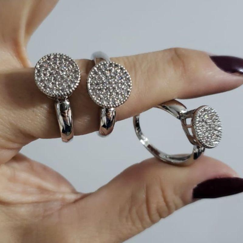 Anel Chuveiro Zircônias Base Larga