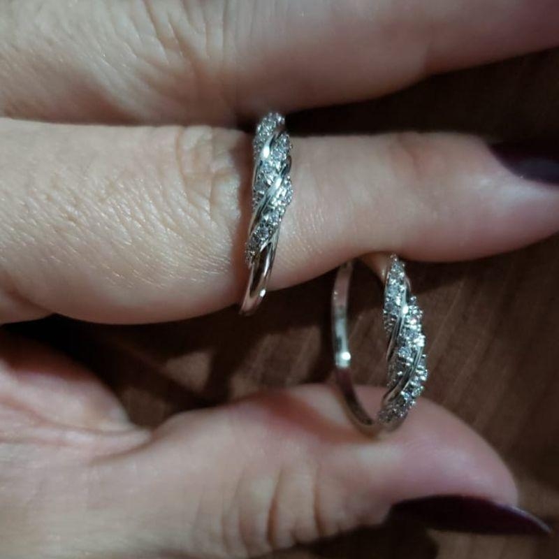 Anel Detalhe Torcido Zircônias