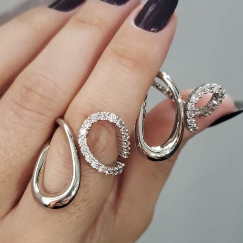 Anel Linhas e Zircônias