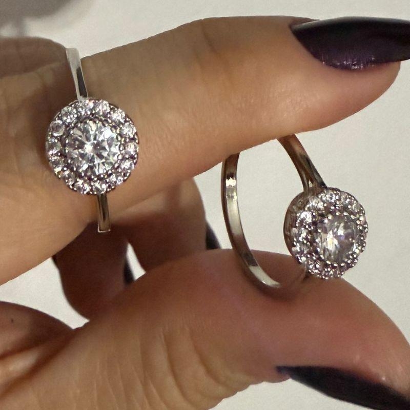 Anel Solitário e Zircônias