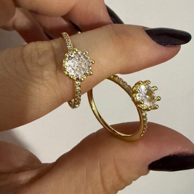 Anel Solitário Zircônias