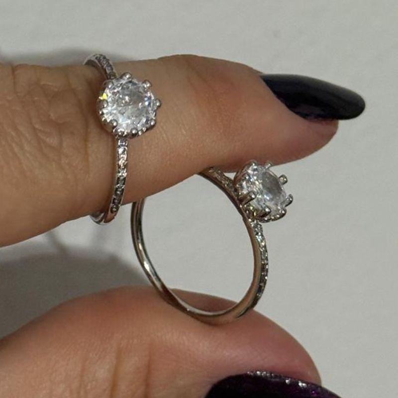 Anel Solitário Zircônias