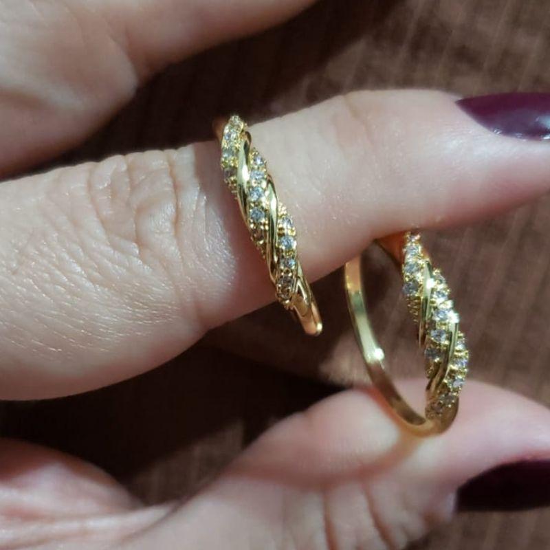 Anel Detalhe Torcido Zircônias