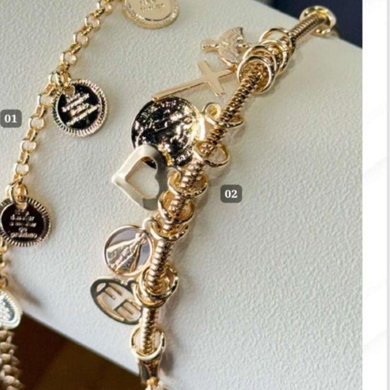 Pulseira Pingentes Fé e Proteção