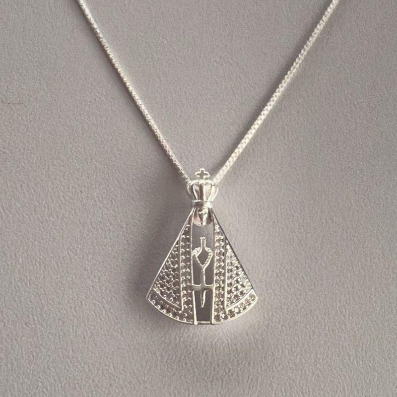 COLAR PINGENTE NS SRA APDA Zircônias 2cm VENEZIANA Grossa (Ven15)  45CM