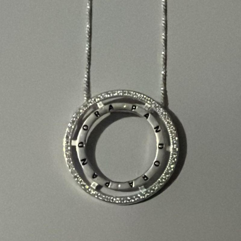 COLAR PINGENTE PANDORA CRAVEJADO COM VENEZIANA Grossa (Ven15)  45CM