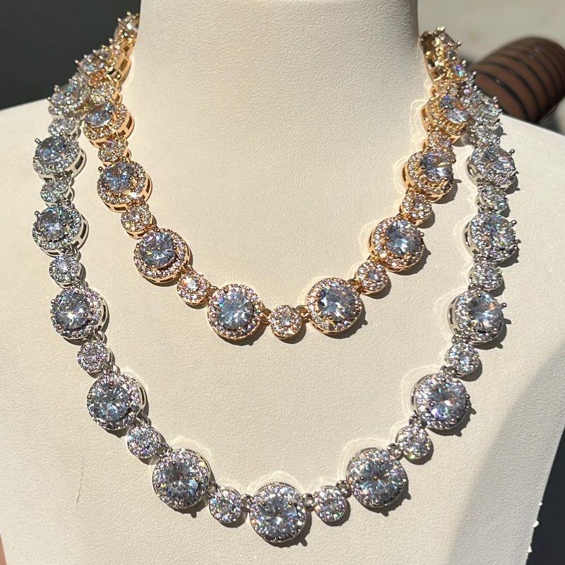 Colar Riviera Cristais em Pontos de Luz Cravejados 40cm c/ extensor